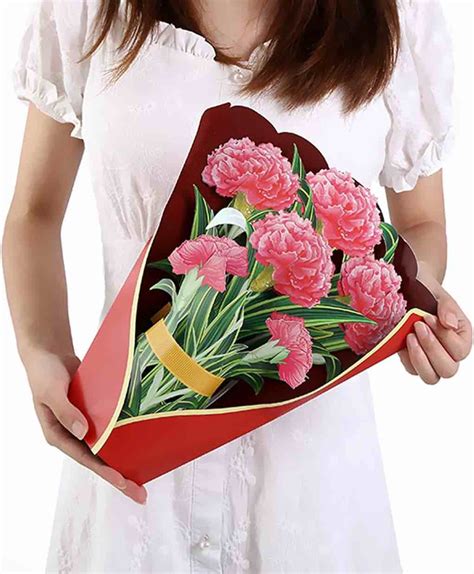 SZCXTOP Flower Pop Up Cards 12 Inch Life Sized Forever Paper Bouquet 3D