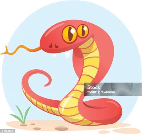 kartun ular merah ilustrasi vektor ilustrasi stok  gambar