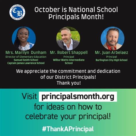 October Is National School Principals Month News And Announcements