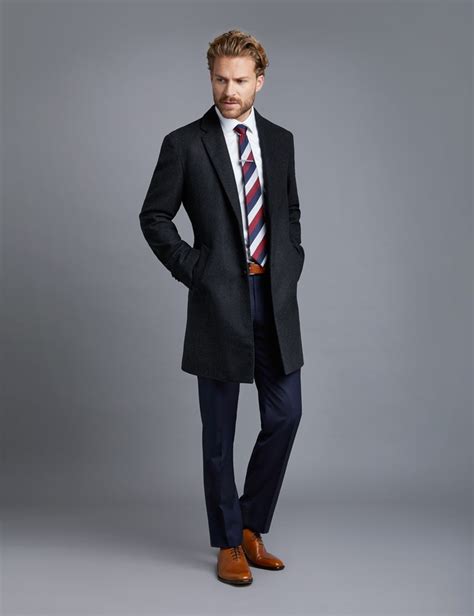 Mens Charcoal Wool Overcoat Hawes And Curtis