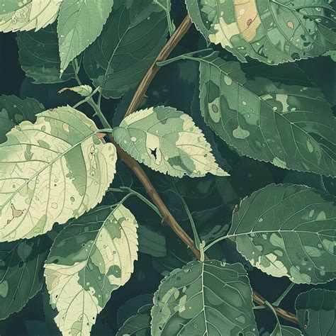 Simple Illustration Of Powdery Mildew Spots On Leaves Premium Ai