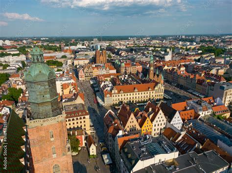 Wroclaw, a city in the Lower Silesian Voivodeship on a sunny day. The ...