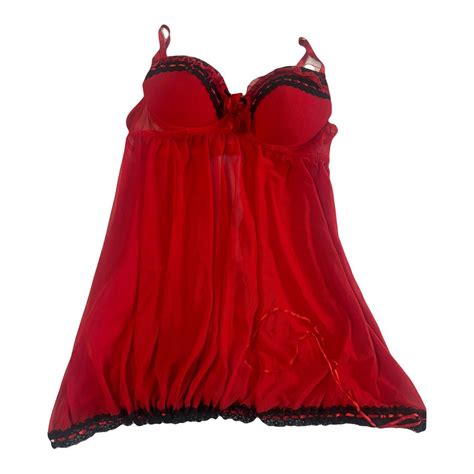 Red And Black Lingerie Top W Synched Bottom Depop