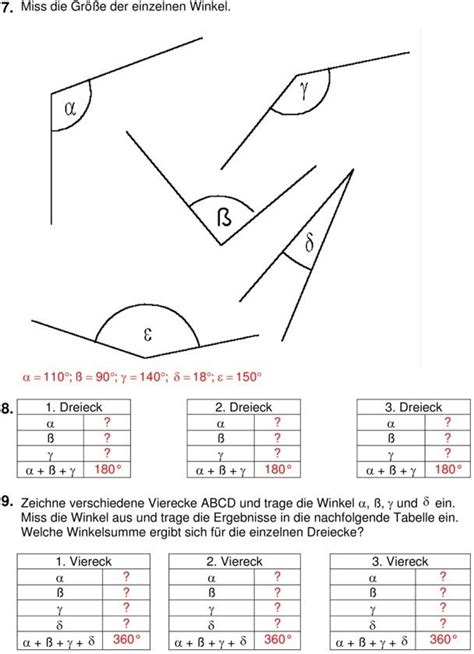 Bungsblatt Zu Winkel Lernen Tipps Schule Mathematik Lernen Mathe