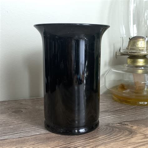 Vintage Black Amethyst Glass Vase Gothic Home Decor Black Etsy Canada