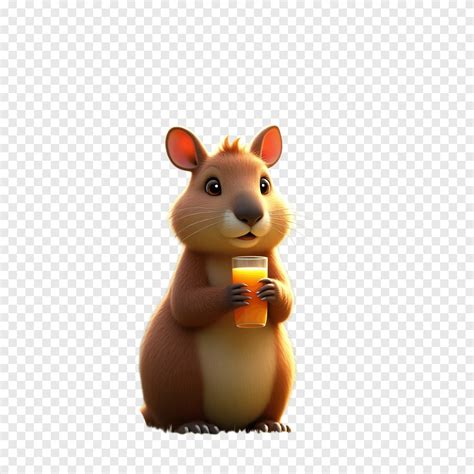Capivara Tomando Suco - Capivara Bebendo Suco: A Serenidade da Natureza em PNG