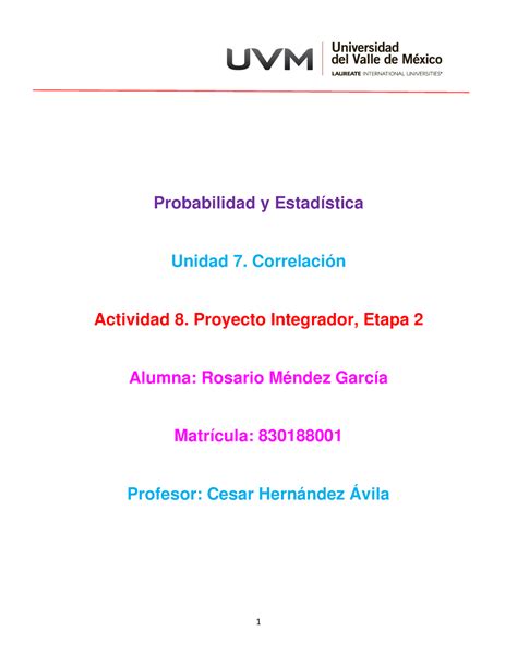 Actividad Proyecto Integrador Etapa Probabilidad Y Estad Stica