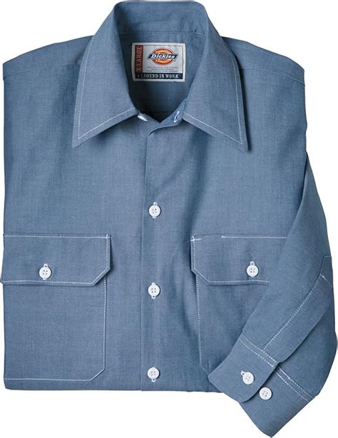 Dickies Long Sleeve Chambray Work Shirt Amazon Co Uk Clothing