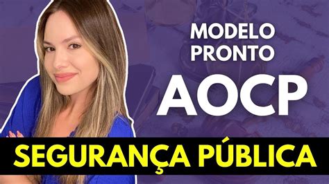 Redação AOCP MODELO PRONTO I Segurança publica YouTube