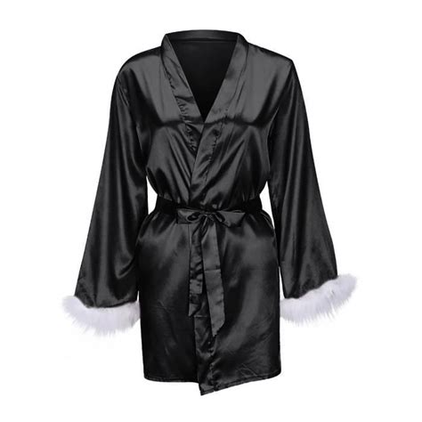Robe de Chambre Satin Soie Pyjamas Femmes Chemise De Nuit Lingerie Robes Sous Vêtements