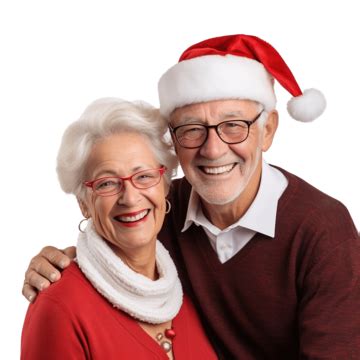 Retrato De Casal S Nior Sorridente Comemorando O Natal Png Casal Mais