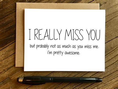 Funny I Miss You Card Missing You Card I Really Miss You Etsy Miss