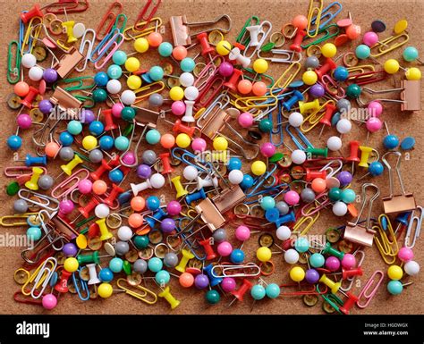 Paper Clips Drawing Pins Paper Hi Res Stock Photography And Images Alamy