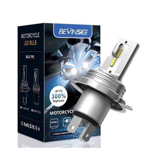 H4 LED Headlight Bulb BA20D Motorcycle Headlight Bulb 1500LM 6000K Hi