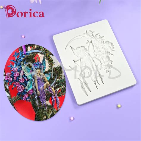 Силиконовая форма для торта Dorica "Девушка-роза на Луне" | AliExpress