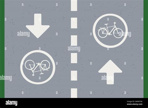 Bicycle Lane Sign Bicycle Path Marking With Specified Direction