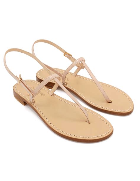 Nude Patent Leather Capri Sandals Flip Flop Model