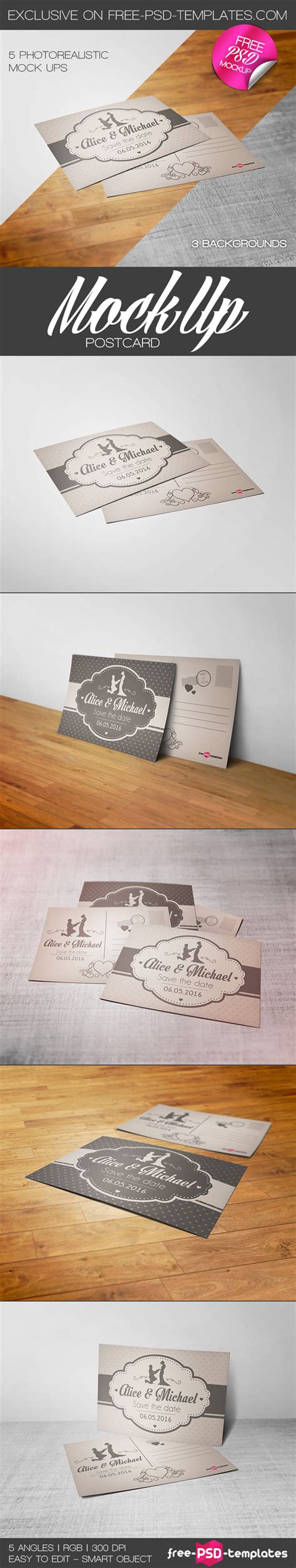 Free Postcard Mock Ups In Psd Free Psd Templates