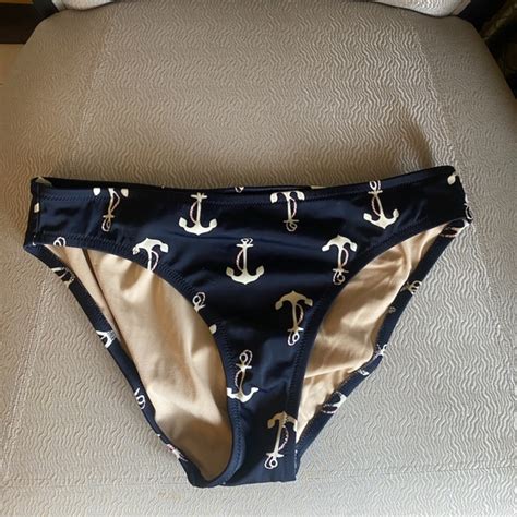 J Crew Swim J Crew White And Blue Anchor Bikini Bottoms Poshmark