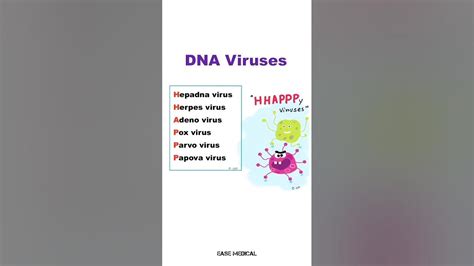 Easy Way To Remember Dna Viruses Mnemonics Easemedical Youtube