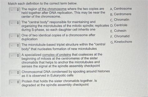 Solved Match Each Definition To The Correct Term Below The Chegg