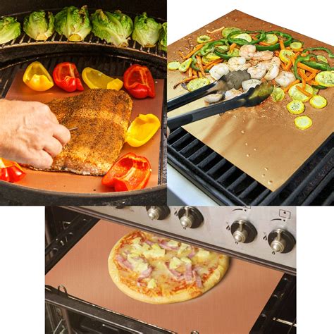 3 шт. многоразовый коврик для барбекю и гриля с антипригарным покрытием ...