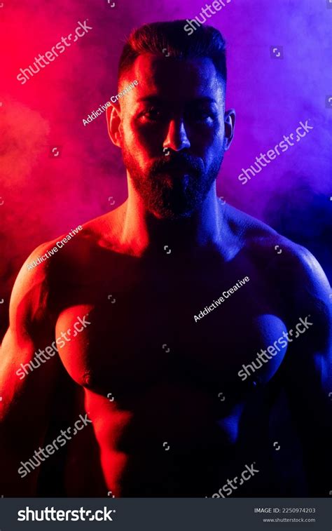 Shirtless Bearded Muscular Sportsman Naked Torso Stock Photo Shutterstock