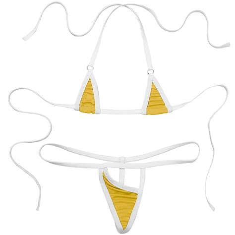 Trendy Micro Bikini And Top For Women Self Tie Halter Bra Top With Low Rise Hollow Out G