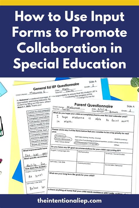 Enhancing Iep Team Collaboration Through Input Forms The Intentional