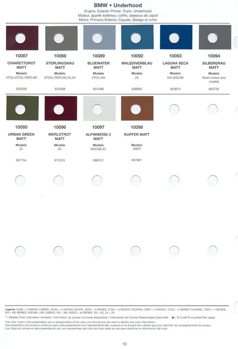 Bmw Cars Paint Codes Color Charts