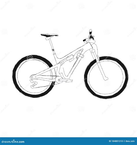 Mountain Bike Sketch Illustration Stock Illustration - Illustration of ...