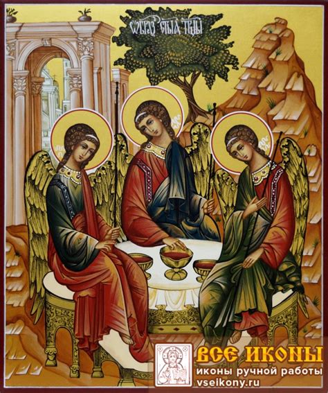 Рукописная икона Святая Троица 7: купить в Москве