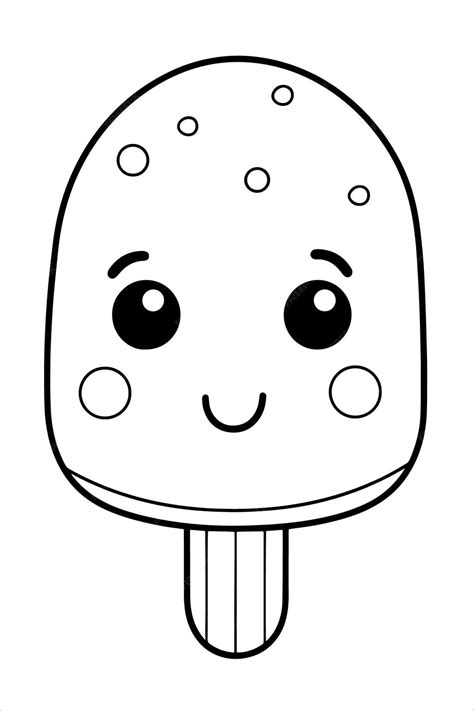 Desenho De Picolé Fofo - Desenho de picolé fofo para colorir | vetor Premium gerado com IA