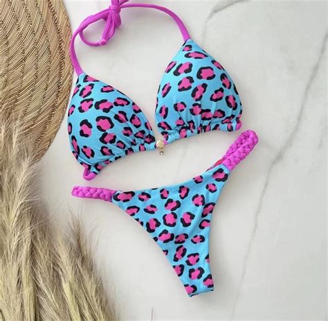Bikini Brasile O Con Estampado Para Mujer Traje De Ba O De Colores Estilo Europeo