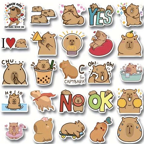 pcs capybara cute cartoon stickers waterproof stickers  fridge