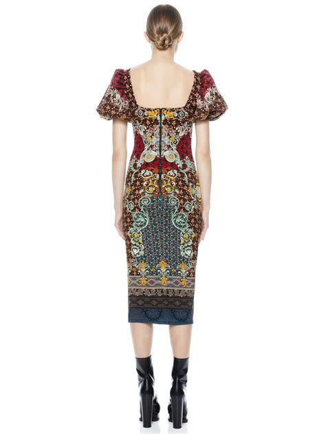 LEXIA PUFF SLEEVE MIDI DRESS in ALWAYS FOREVER MULTI | ALICE + OLIVIA