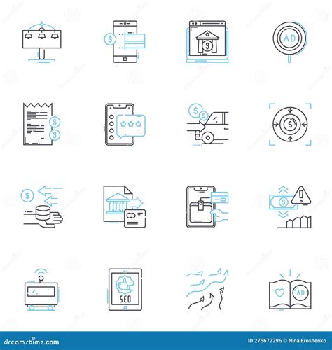 Cyber Shopping Linear Icons Set. E-commerce, Online Shopping, Digital