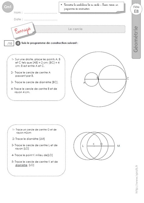 Cm1 Evaluation Le Cercle