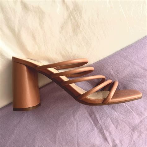 Nine West Shoes Nine West Nude Strappy Block Heel Sandals Poshmark