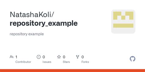 github natashakolirepositoryexample repository