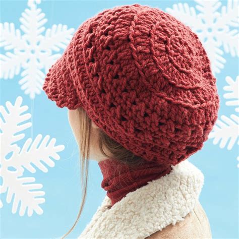 PATRÓN GRATIS Hermoso Gorro Boina con Visera en Crochet en 2024 Boina