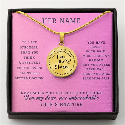 Unbreakable Personalized Breast Cancer Gifts Fuck Cancer You Got This Survivor Necklace