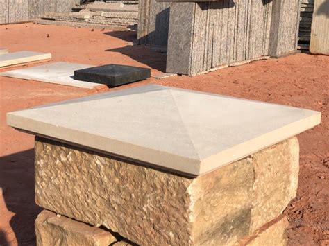 Honed Mourne White Sandstone Pier Cap For Landscaping Thickness 90