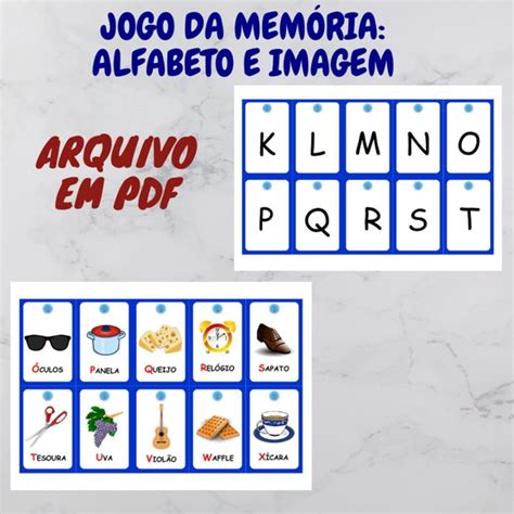 Jogo Da Mem Ria Do Alfabeto E Imagem Elo Produtos Especiais