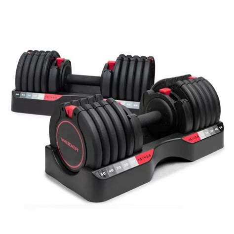 Weider 55lb Pair Of Select A Weight Adjustable Dumbbells