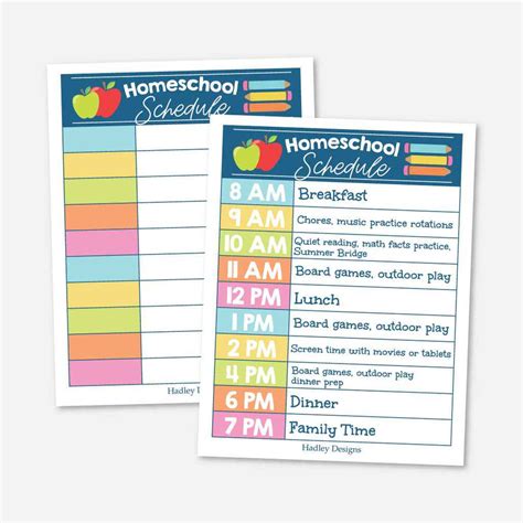 Blank Printable Weekly Homeschool Schedule