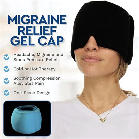 Jinli Migraine Relief Hat Gel Hot Cold Therapy Headache Relief Cap Relieve Headaches Stress
