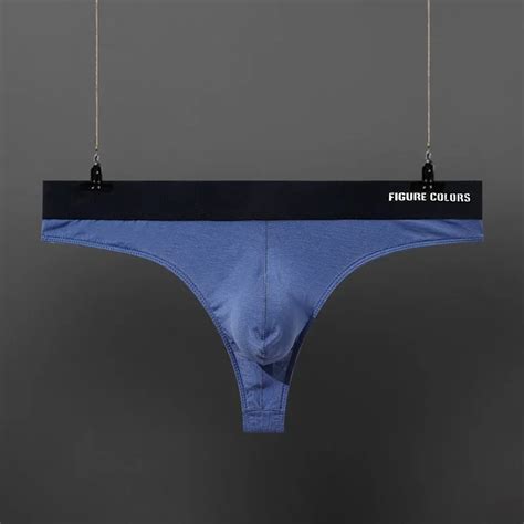 Mens Thong Modal Soft U Convex Pouch Underwear Enhance T Back Low Waist Underpants Bikini Slip