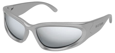 Balenciaga BB0157S Prescription Sunglasses Silver Silver Mirror