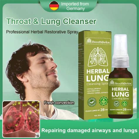 BreathDetox Herbal Lung Cleansing Spray 30ml Lung Herbal Cleanser Spray